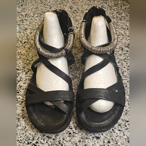 A.S.98 Black Leather Sandals 42 EUC